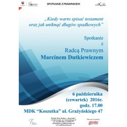 Spotkanie z prawnikiem plakat
