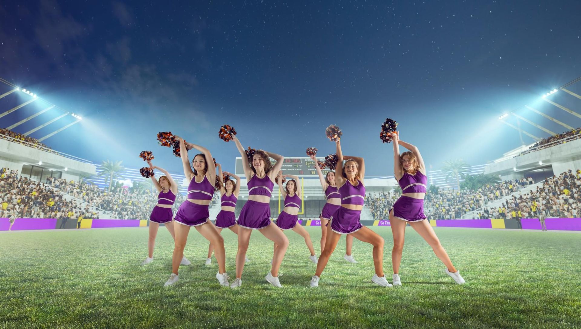 cheerleaderki na stadionie